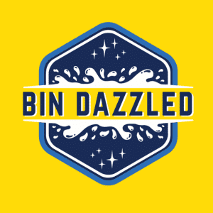Bin Dazzled Trash Can Cleaning Yellow Logo