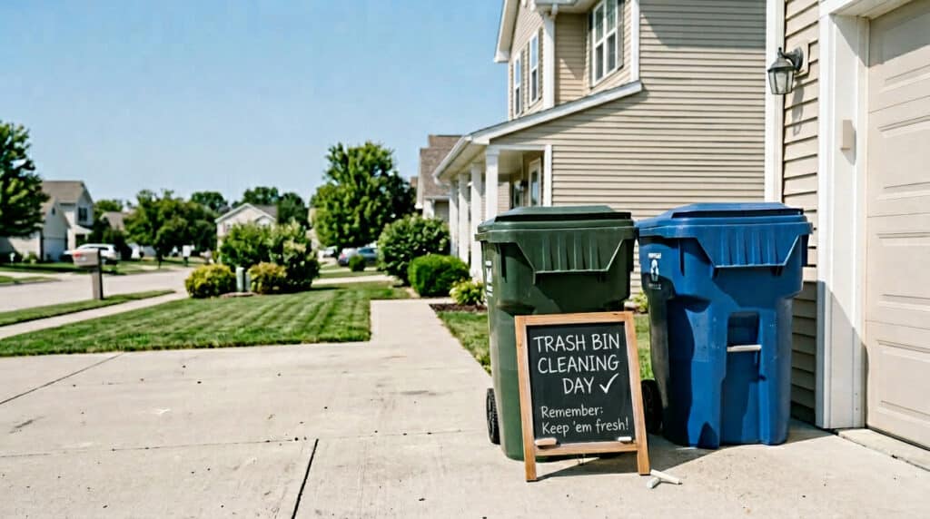 how often to clean your trash bins with a routine
